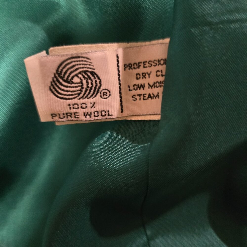 Dumas USA Women's 100% Wool Lined 1-Button‎ Blazer Front Pockets Green Sz 6 - Picture 7 of 8